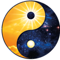 Yin und Yang – Sonne und Sternenhimmel